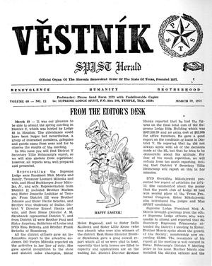 Primary view of object titled 'Věstník (West, Tex.), Vol. 60, No. 13, Ed. 1 Wednesday, March 29, 1972'.