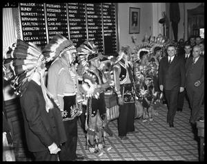 Governor W. Lee O'Daniel with Indians in The Texas Legislature