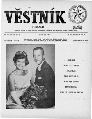 Primary view of object titled 'Věstník (West, Tex.), Vol. 53, No. 37, Ed. 1 Wednesday, September 15, 1965'.