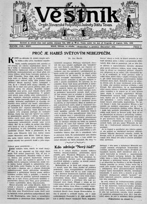 Věstník (West, Tex.), Vol. 24, No. 4, Ed. 1 Wednesday, December 4, 1935