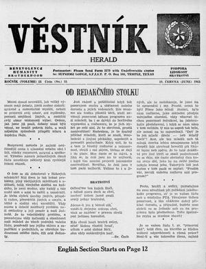 Primary view of object titled 'Věstník (West, Tex.), Vol. 51, No. 25, Ed. 1 Wednesday, June 19, 1963'.