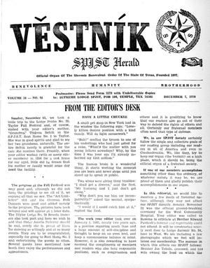 Primary view of object titled 'Věstník (West, Tex.), Vol. 58, No. 48, Ed. 1 Wednesday, December 2, 1970'.
