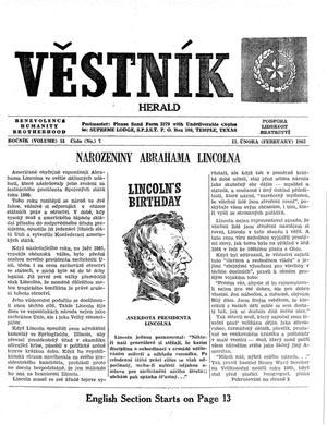 Primary view of object titled 'Věstník (West, Tex.), Vol. 51, No. 7, Ed. 1 Wednesday, February 13, 1963'.