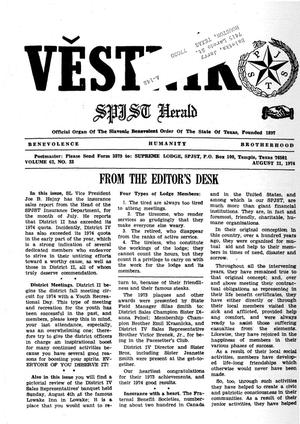 Věstník (West, Tex.), Vol. 62, No. 33, Ed. 1 Wednesday, August 21, 1974