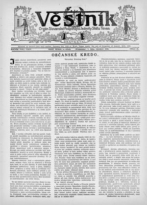 Věstník (West, Tex.), Vol. 24, No. 48, Ed. 1 Wednesday, October 7, 1936