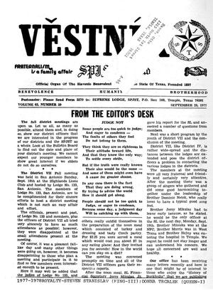 Věstník (West, Tex.), Vol. 65, No. 39, Ed. 1 Wednesday, September 28, 1977