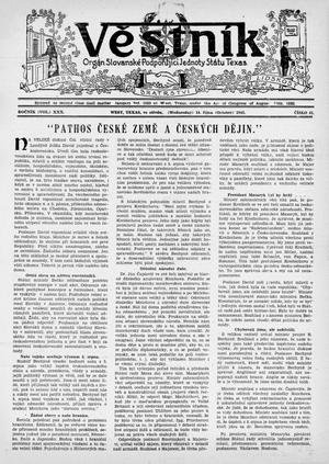 Věstník (West, Tex.), Vol. 30, No. 41, Ed. 1 Wednesday, October 14, 1942