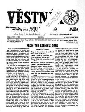 Primary view of object titled 'Věstník (West, Tex.), Vol. 65, No. 49, Ed. 1 Wednesday, December 7, 1977'.