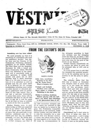 Primary view of object titled 'Věstník (West, Tex.), Vol. 64, No. 50, Ed. 1 Wednesday, December 15, 1976'.