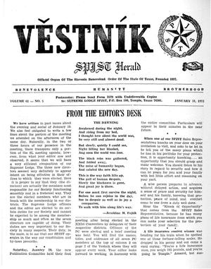 Primary view of object titled 'Věstník (West, Tex.), Vol. 61, No. 5, Ed. 1 Wednesday, January 31, 1973'.