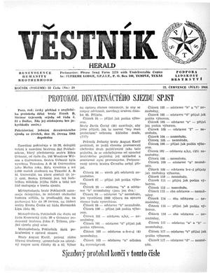 Primary view of Věstník (West, Tex.), Vol. 52, No. 29, Ed. 1 Wednesday, July 22, 1964