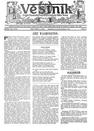 Věstník (West, Tex.), Vol. 29, No. 8, Ed. 1 Wednesday, February 19, 1941
