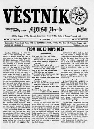 Věstník (West, Tex.), Vol. 66, No. 8, Ed. 1 Wednesday, February 22, 1978