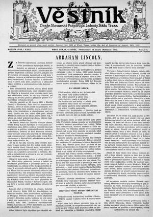 Věstník (West, Tex.), Vol. 31, No. 6, Ed. 1 Wednesday, February 10, 1943