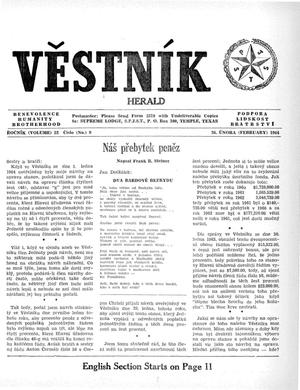 Věstník (West, Tex.), Vol. 52, No. 9, Ed. 1 Wednesday, February 26, 1964