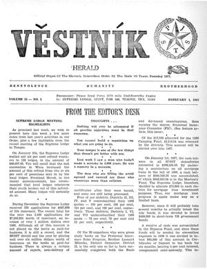 Věstník (West, Tex.), Vol. 55, No. 5, Ed. 1 Wednesday, February 1, 1967