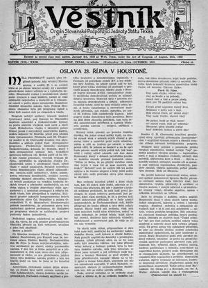 Věstník (West, Tex.), Vol. 23, No. 51, Ed. 1 Wednesday, October 30, 1935