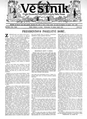 Věstník (West, Tex.), Vol. 30, No. 16, Ed. 1 Wednesday, April 22, 1942