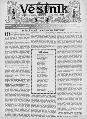 Věstník (West, Tex.), Vol. 22, No. 17, Ed. 1 Wednesday, March 7, 1934