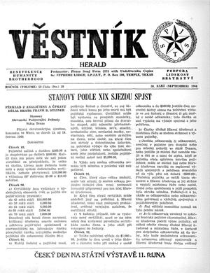 Primary view of Věstník (West, Tex.), Vol. 52, No. 39, Ed. 1 Wednesday, September 30, 1964