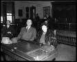Photograph: [Man and Woman Seated at 49th Texas Legislature]