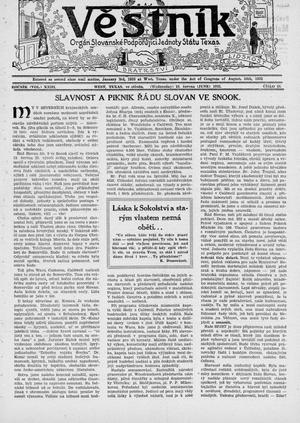 Věstník (West, Tex.), Vol. 23, No. 32, Ed. 1 Wednesday, June 19, 1935
