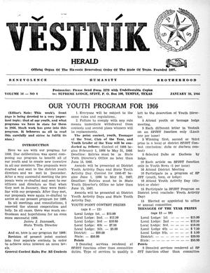 Věstník (West, Tex.), Vol. 54, No. 4, Ed. 1 Wednesday, January 26, 1966