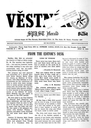 Primary view of object titled 'Věstník (West, Tex.), Vol. 62, No. 30, Ed. 1 Wednesday, July 31, 1974'.