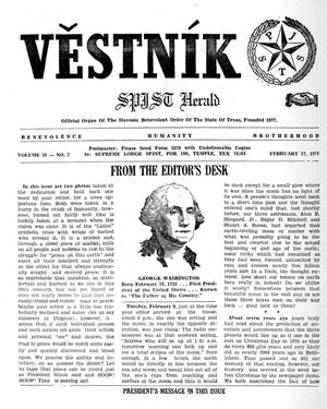 Primary view of object titled 'Věstník (West, Tex.), Vol. 59, No. 7, Ed. 1 Wednesday, February 17, 1971'.