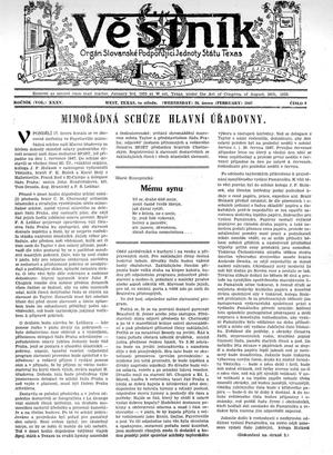 Věstník (West, Tex.), Vol. 35, No. 9, Ed. 1 Wednesday, February 26, 1947