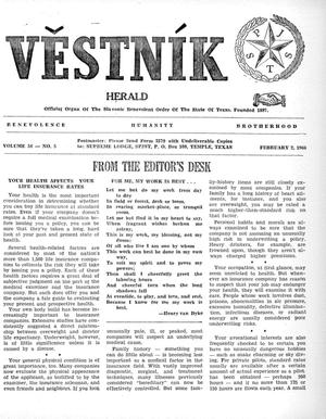 Věstník (West, Tex.), Vol. 54, No. 5, Ed. 1 Wednesday, February 2, 1966
