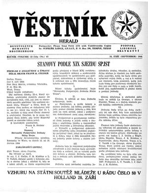 Primary view of Věstník (West, Tex.), Vol. 52, No. 37, Ed. 1 Wednesday, September 16, 1964