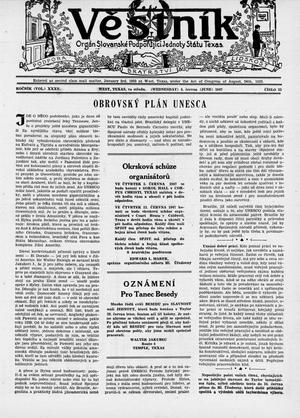 Věstník (West, Tex.), Vol. 35, No. 23, Ed. 1 Wednesday, June 4, 1947