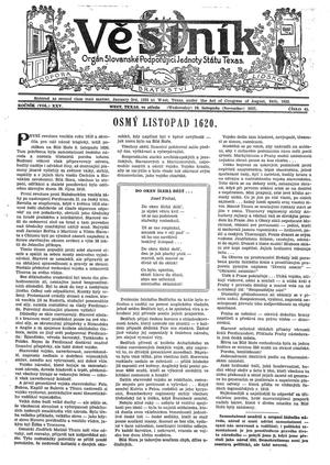 Věstník (West, Tex.), Vol. 25, No. 45, Ed. 1 Wednesday, November 10, 1937