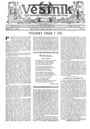 Věstník (West, Tex.), Vol. 34, No. 23, Ed. 1 Wednesday, June 5, 1946
