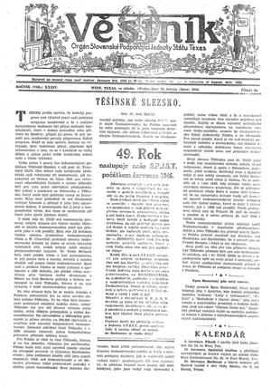 Věstník (West, Tex.), Vol. 34, No. 26, Ed. 1 Wednesday, June 26, 1946