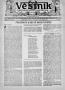 Newspaper: Věstník (West, Tex.), Vol. 32, No. 33, Ed. 1 Wednesday, August 16, 19…
