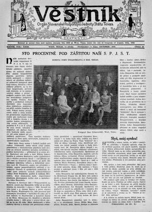 Věstník (West, Tex.), Vol. 23, No. 48, Ed. 1 Wednesday, October 9, 1935