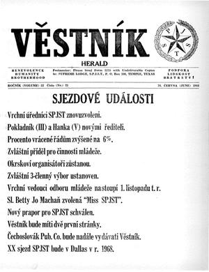 Primary view of object titled 'Věstník (West, Tex.), Vol. 52, No. 25, Ed. 1 Wednesday, June 24, 1964'.