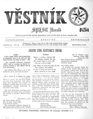 Primary view of object titled 'Věstník (West, Tex.), Vol. 60, No. 39, Ed. 1 Wednesday, September 27, 1972'.