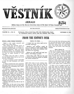 Věstník (West, Tex.), Vol. 54, No. 41, Ed. 1 Wednesday, October 12, 1966