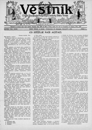 Věstník (West, Tex.), Vol. 23, No. 2, Ed. 1 Wednesday, November 21, 1934