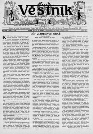 Věstník (West, Tex.), Vol. 23, No. 18, Ed. 1 Wednesday, March 13, 1935