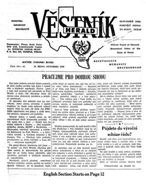 Věstník (West, Tex.), Vol. 48, No. 42, Ed. 1 Wednesday, October 26, 1960