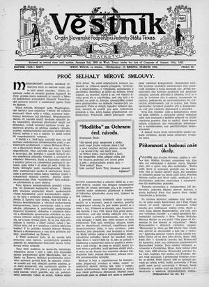 Věstník (West, Tex.), Vol. 24, No. 19, Ed. 1 Wednesday, March 18, 1936