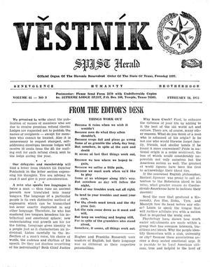 Věstník (West, Tex.), Vol. 61, No. 9, Ed. 1 Wednesday, February 28, 1973