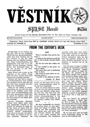 Věstník (West, Tex.), Vol. 63, No. 43, Ed. 1 Wednesday, October 29, 1975