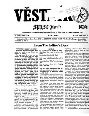 Primary view of object titled 'Věstník (West, Tex.), Vol. 62, No. 23, Ed. 1 Wednesday, June 12, 1974'.