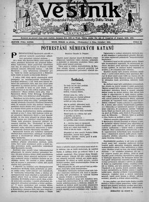 Věstník (West, Tex.), Vol. 32, No. 40, Ed. 1 Wednesday, October 4, 1944