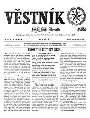 Primary view of object titled 'Věstník (West, Tex.), Vol. 57, No. 49, Ed. 1 Wednesday, December 3, 1969'.